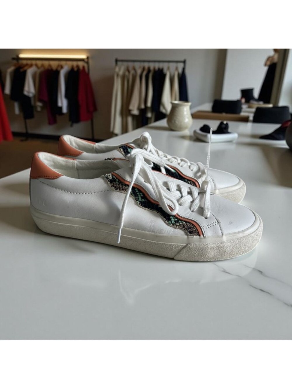 MADEWELL Women's Ruffle Leather Trainers Sneakers Size 7.5